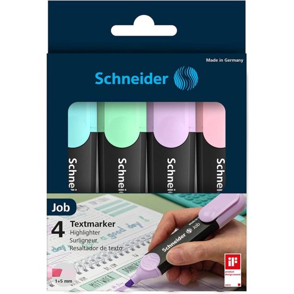 Schneıder Fosforlu Kalem 150 Job Pastel Set 4 Lü Karton Kutu Scb393