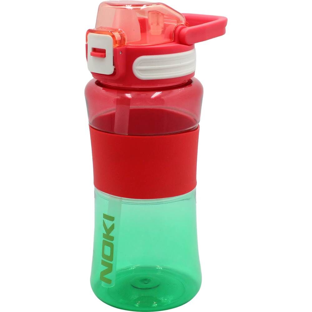 Noki Tritan Pipetli Silikon Kemerli 700 ml Matara T0115-080 Kırmızı Yeşil