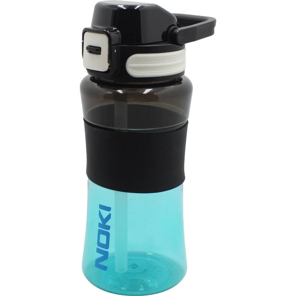 Noki Tritan Pipetli Silikon Kemerli 700 ml Matara T0115-190 Siyah Mavi