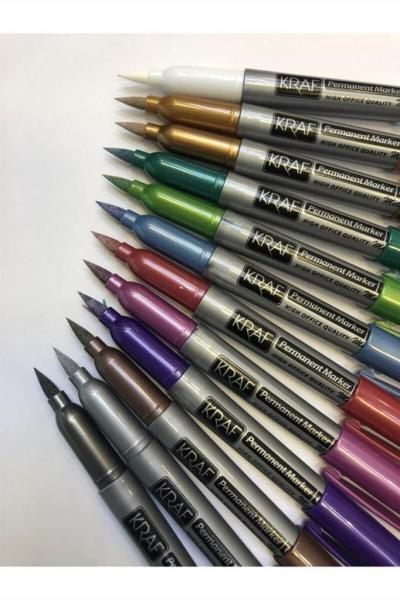 Kraf Permanent Markör Kalem Metalik 12 Renk 616G