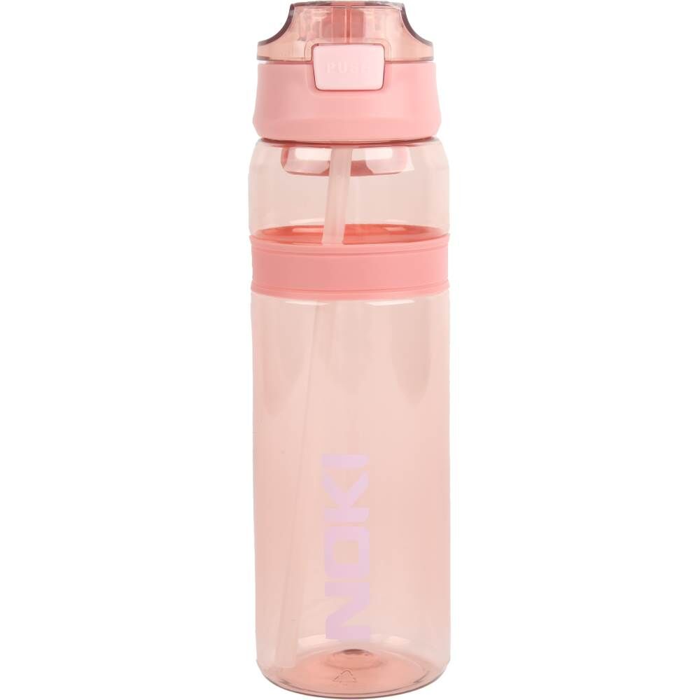 Noki Tritan Pipetli Silikon Kemerli 850 ml Matara T0120-060 Pembe
