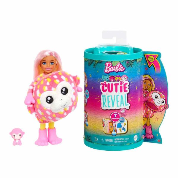 Barbie Cutie Reveal Bebekler Chelsea Tropikal Orman Serisi HKR12 Maymun