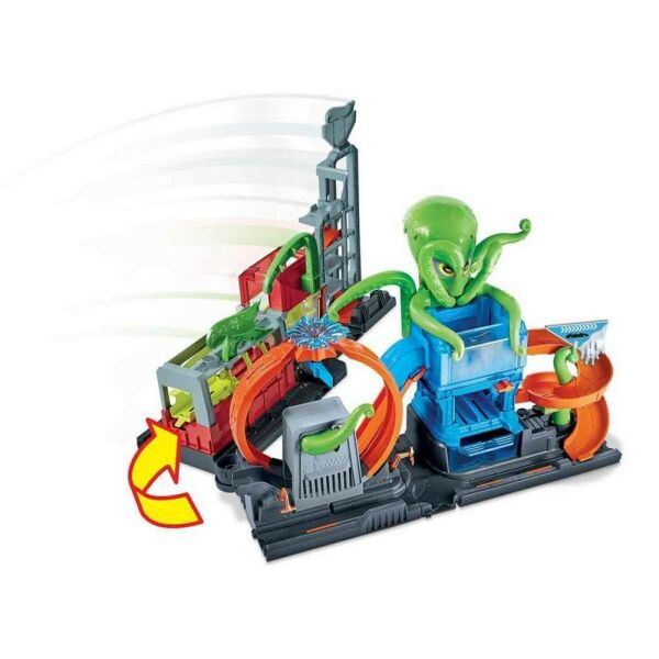 Hot Wheels Dev Ahtapot İle Araba Yıkma Seti GTT96