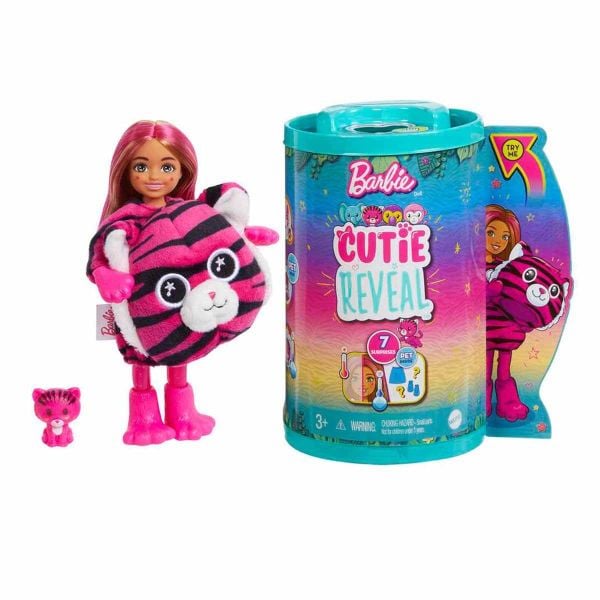 Barbie Cutie Reveal Bebekler Chelsea Tropikal Orman Serisi HKR12 Kaplan