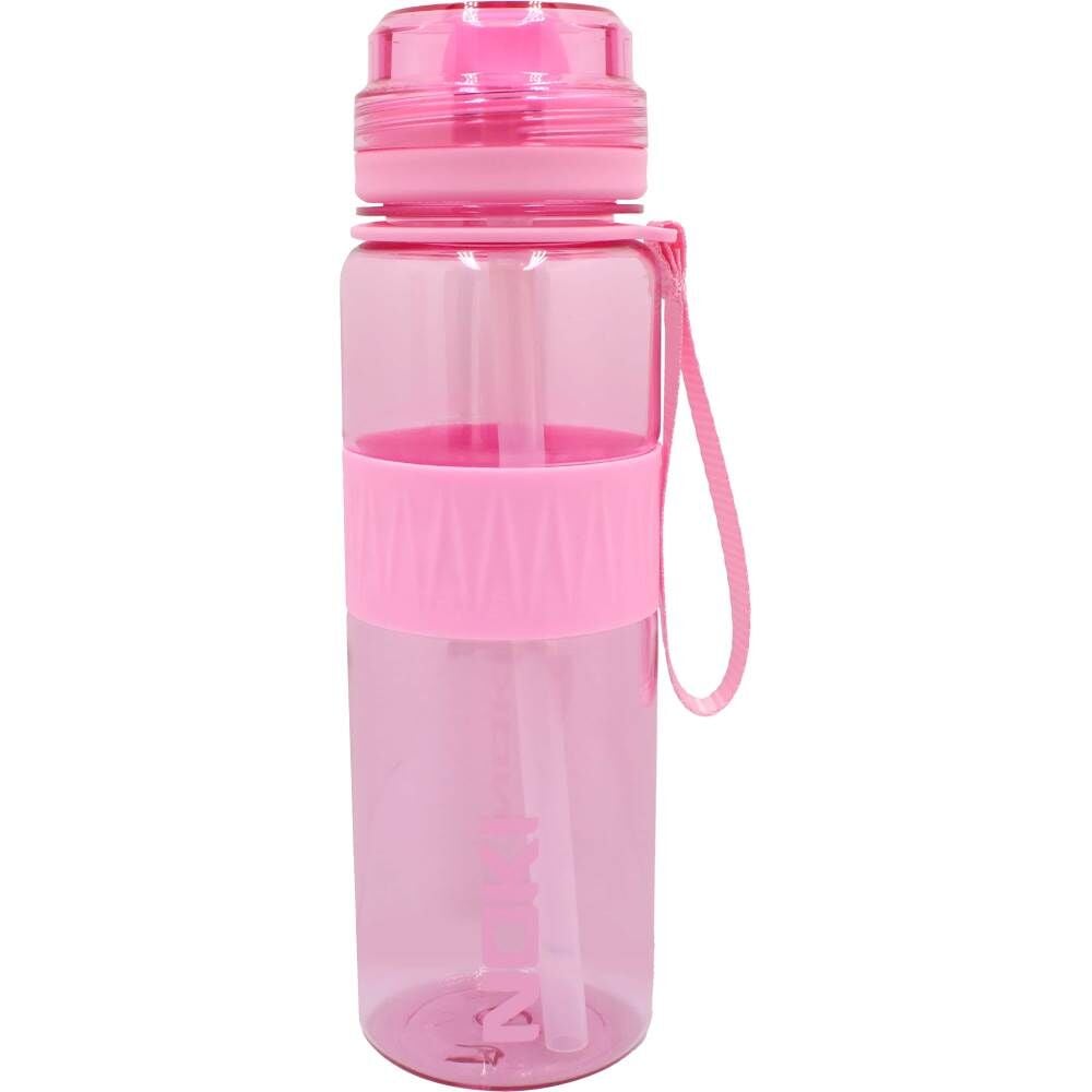 Noki Tritan Pipetli Silikon Kemerli 590 ml Matara T0114-060 Pembe