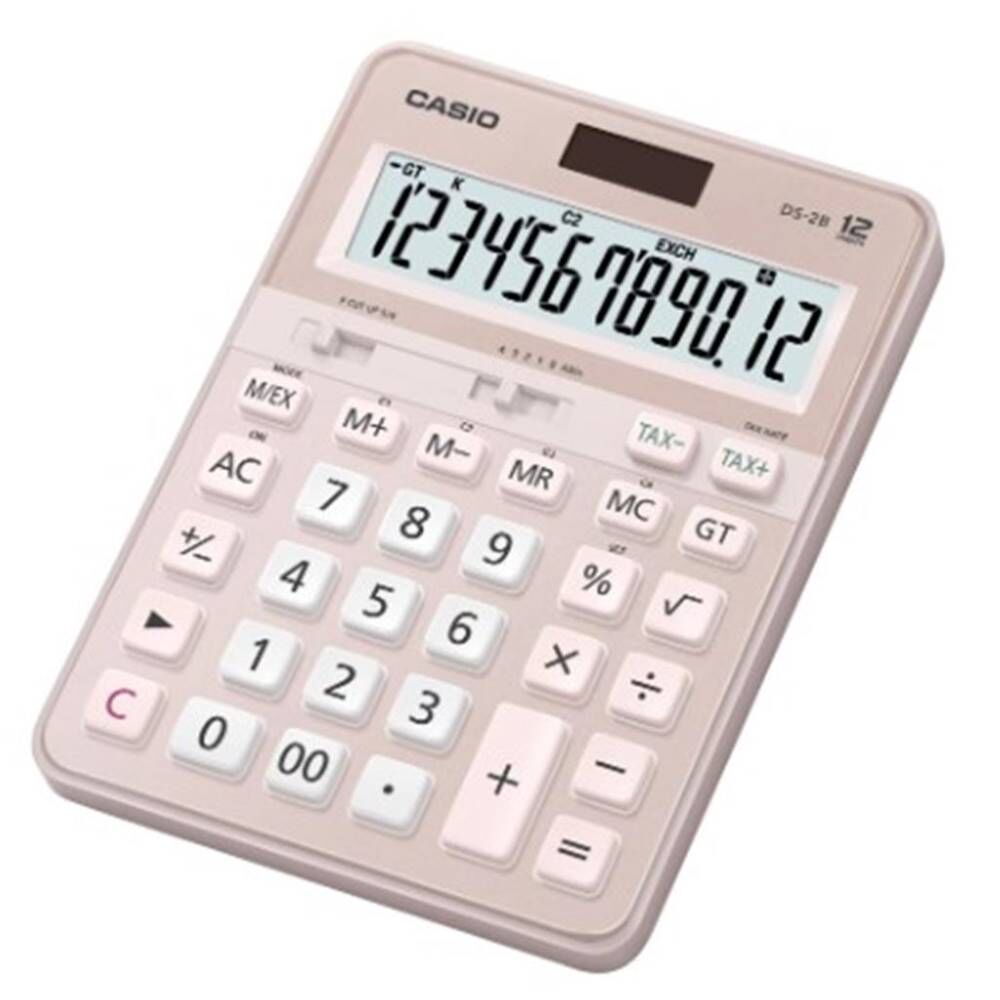 Casio DS-2B-PK Pembe Profesyonel 12 Hane Masa Üstü Hesap Makinesi
