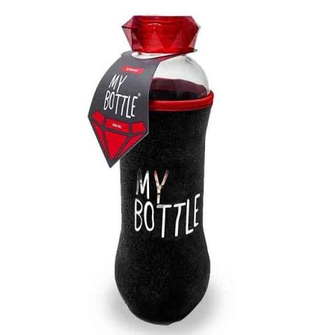 Mybottle Cam Matara Kılıflı Kristal Kapak 600 ML