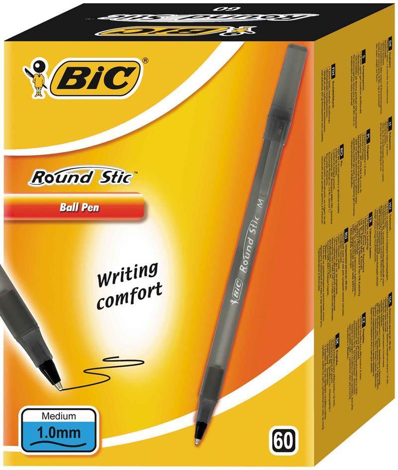 Bic Round Stick Tükenmez Kalem 1.0 mm 60 lı Siyah 920568