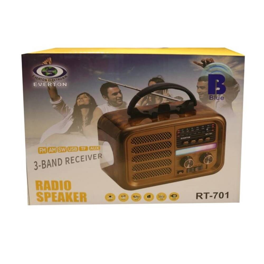 Everton RT-701 Fenerli ,Şarjlı  Nostaljik Radyo ( Bluetooth-USB-SD-FM )