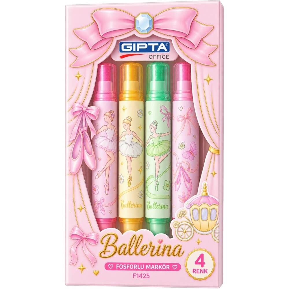 Ballerina 1425 4 Renk Kokulu Fosforlu Kalem