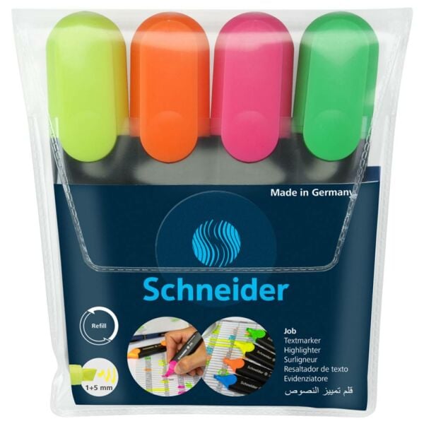 Schneıder Fosforlu Kalem 150 Job Set 4 Lü Karton Kutu Scb391