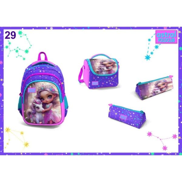 Astral Premium 3 lü Unicorn İlkokul Çantası 04401