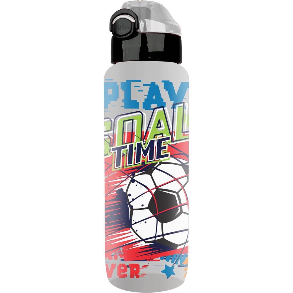 Noki Kids Tritan Desenli Soft Touch 550 ml Pipetli Matara T01-01-020 Siyah