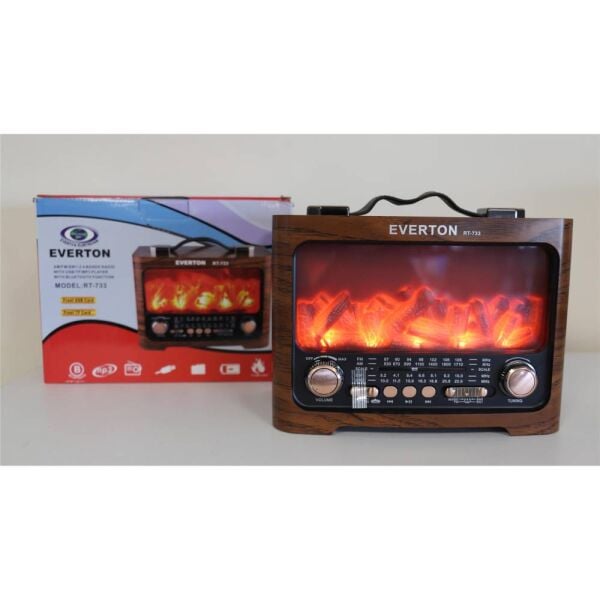 Everton Rt-733 Bluetooth Fm-Usb-Tf-Aux  Şarjlı Nostaljik Radyo
