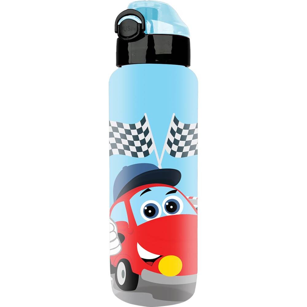 Noki Kids Tritan Desenli Soft Touch 550 ml Pipetli Matara T0101-130 Mavi