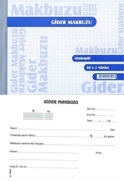 Özkan Gider Makbuzu Otokopili 50x2 Nüsha No:3 M0664