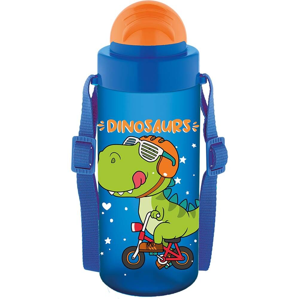 Noki Kids Tritan Desenli Soft Touch 500 ml Pipetli Matara T0106-130 Mavi