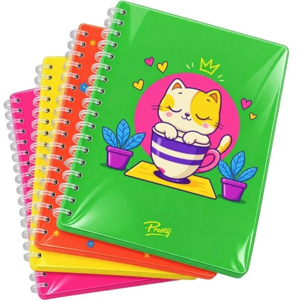 Prestij PRJ-028 17x24 72 Yaprak Kareli Renkli Not Defteri