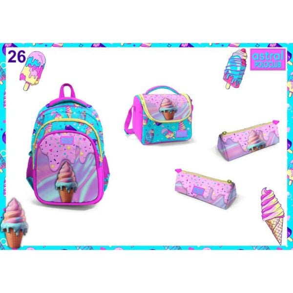 Astral Premium 3 lü Ice Cream İlkokul Çantası 04402