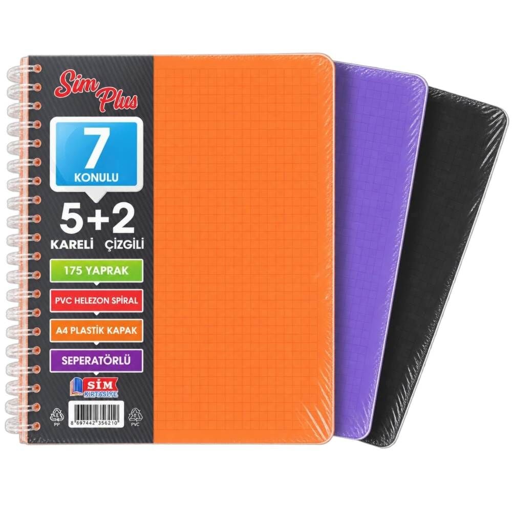 Sim A4 175 Yaprak 5+2 Seperatörlü Defter 2050