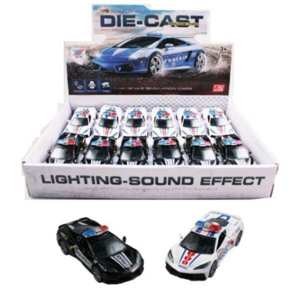 1:24 Çek Bırak Metal Polis Arabası K164B10