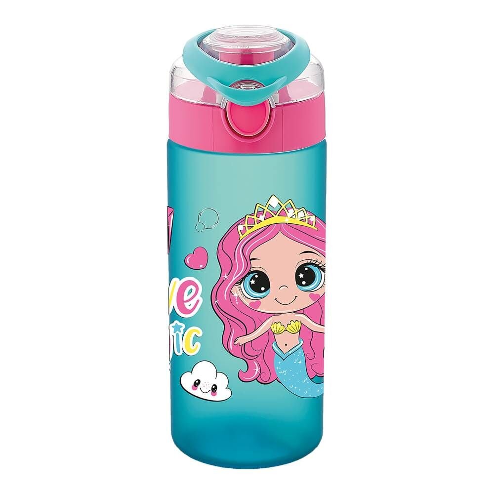 Noki Kids Tritan Desenli Soft Touch 500 ml Matara T0108-060 Turkuaz