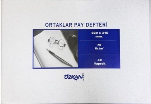 Özkan Ortaklar Pay Defteri 40 Yaprak M0921 0255