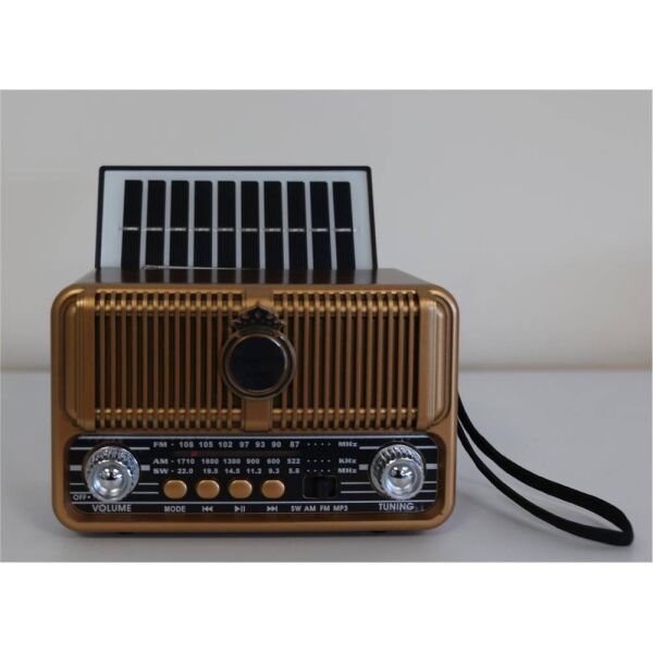 Everton Rt-660  Bluetooth Fm-Usb-Tf-Aux Şarjlı Nostaljik Radyo Solar (Güneş Panelli)