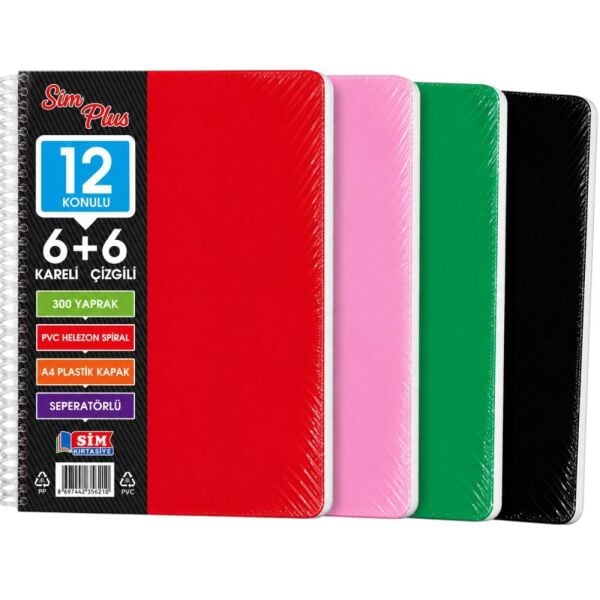 Sim A4 300 Yaprak 6+6 Seperatörlü Defter 3750