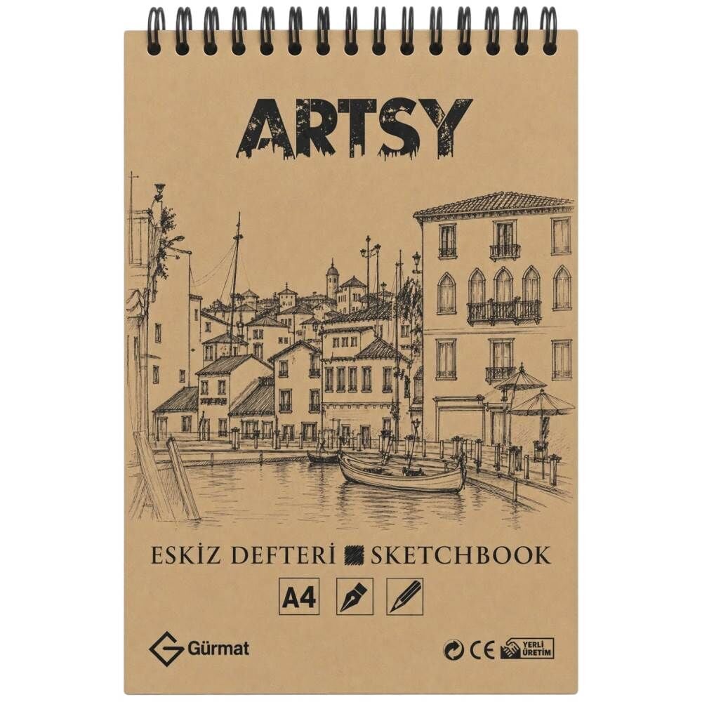Gürmat Eskiz Defteri Kraft A5 Spiralli 555K