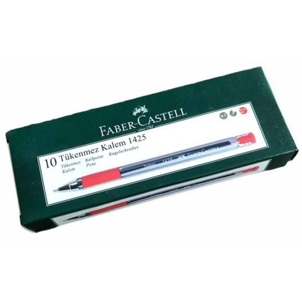 Faber Castell 1425 Tükenmez Kalem İğne Uç 10 lu Kırmızı 142521