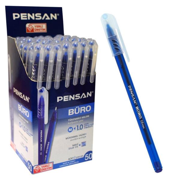 Pensan 2270 1.0 mm 50'li Mavi Büro Tükenmez Kalem