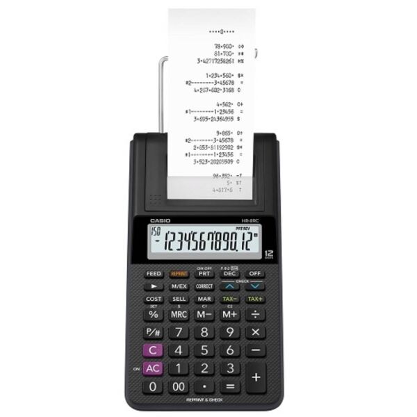 Casıo Hesap Makinesi Şeritli Hr-8Rc-Bk 12 Hane
