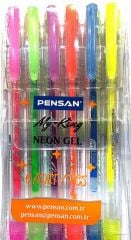 Pensan My King Fosforlu 1.0 MM Jel Kalem 6 Renk 2227