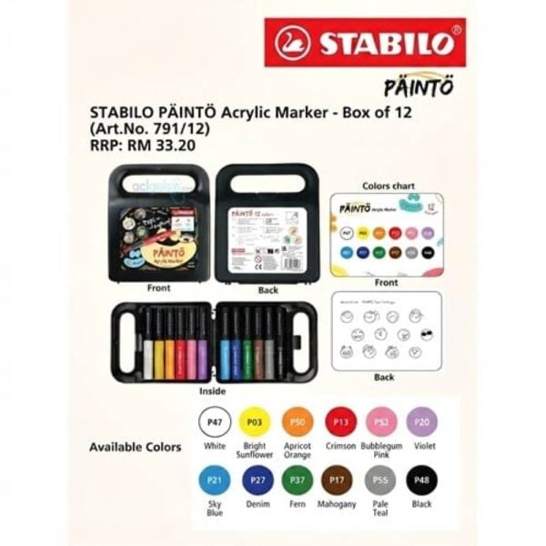 Stabilo Painto 12'li Markör Kalem