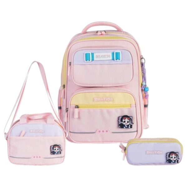 Relaxion Cool 1814 Yavru Ağzı 3'lü Set İlkokul Çantası