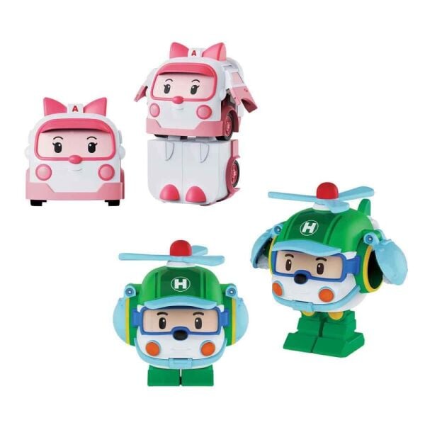 Robocar Poli Mini Transforming Kasabanın Kurtarma Araçları 4’lü Set