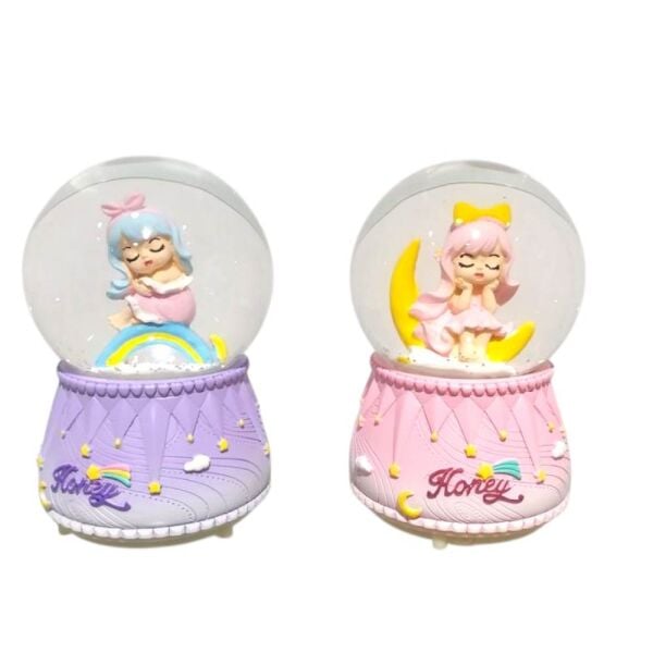 Sulu Kar Küresi Orta Boy Pilli Sevimli Kız 5577