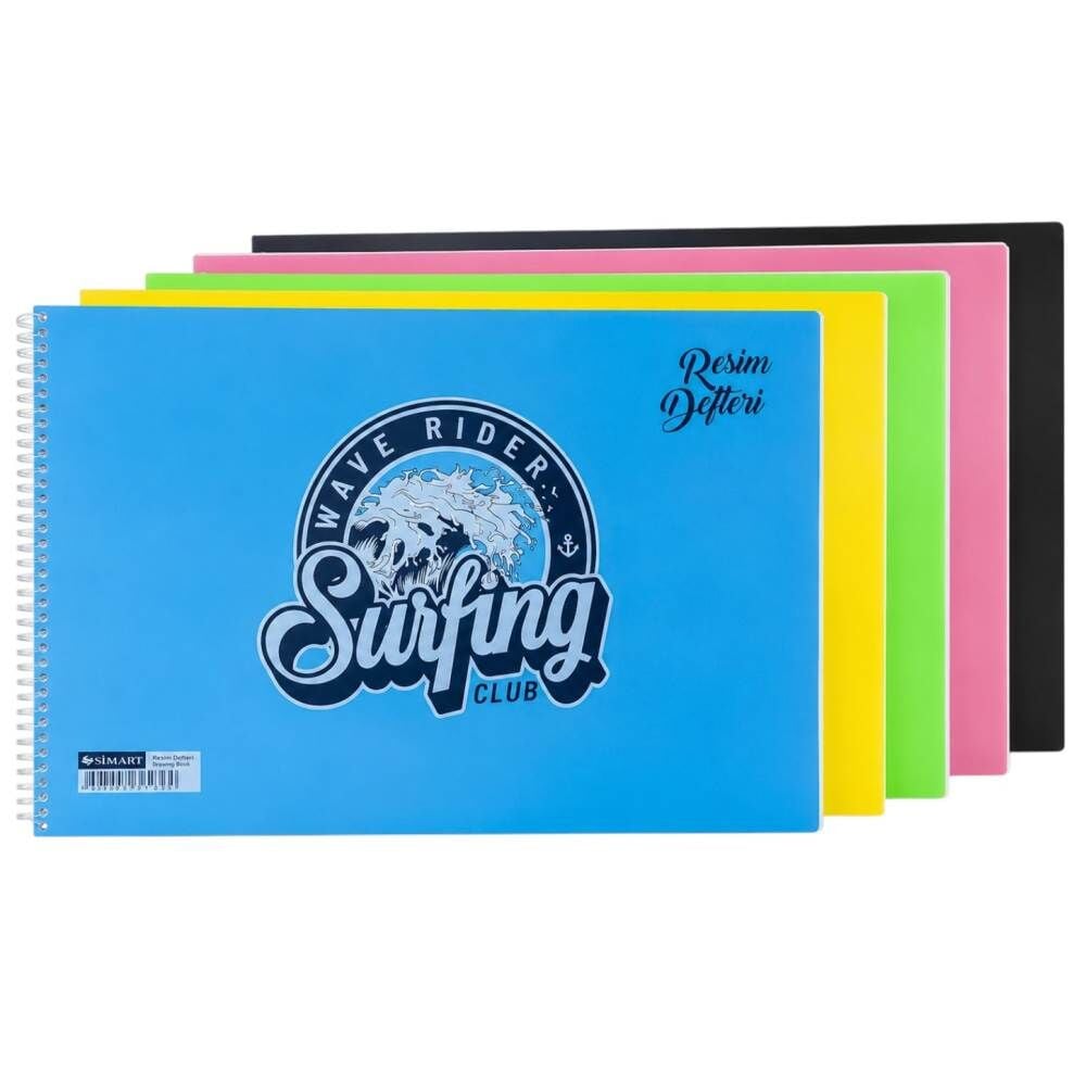 Sim 25x35 25 Yaprak Plastik Kapak Spiralli Resim Defteri 1023