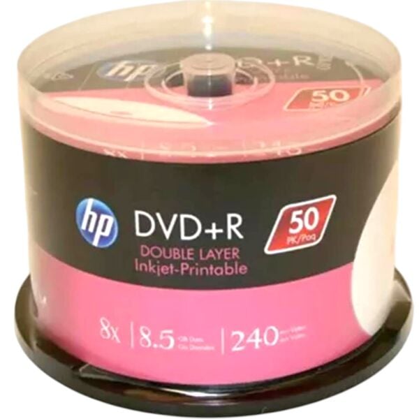 HP DVD+R DL 8.5GB Printable 50 Cakebox