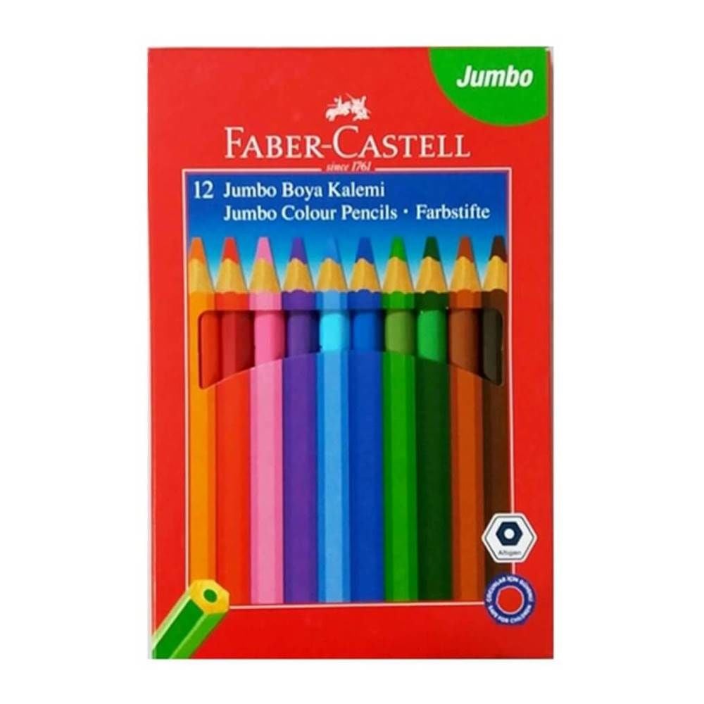 Faber Castell Kuru Boya Jumbo Üçgen 12 Renk 116616