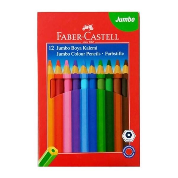 Faber Castell Kuru Boya Jumbo Üçgen 12 Renk 116616