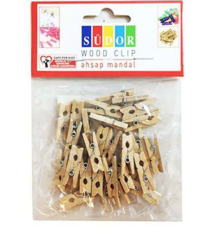 Südor Ahşap Mandal Naturel Büyük 3.5 cm BS129