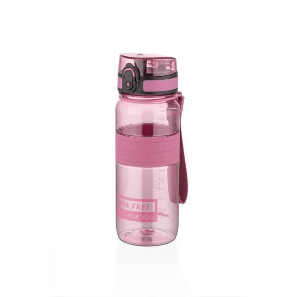 Uzspace Silikon Gövde 650 ml Tritan Matara 5029-2 Pembe