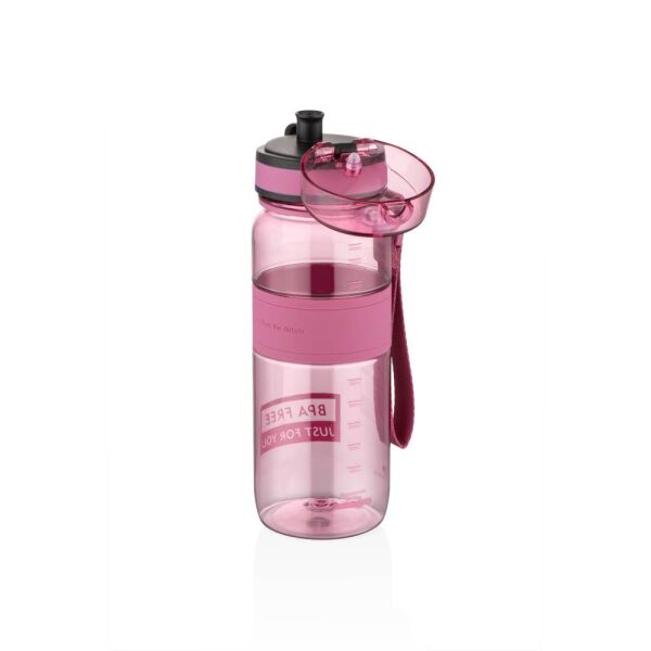 Uzspace Silikon Gövde 650 ml Tritan Matara 5029-2 Pembe