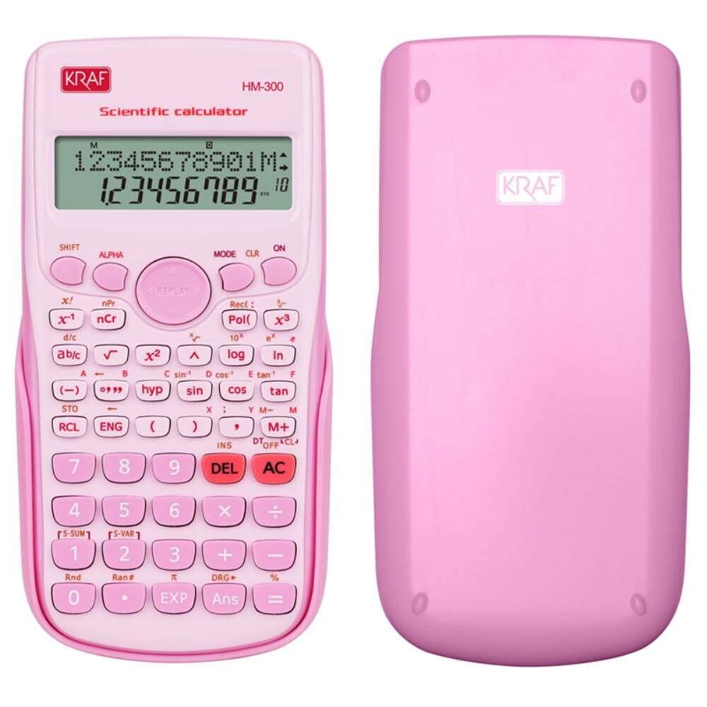 Kraf Hesap Makinesi Bilimsel Fonksiyonlu Hm-300 Pk Pembe