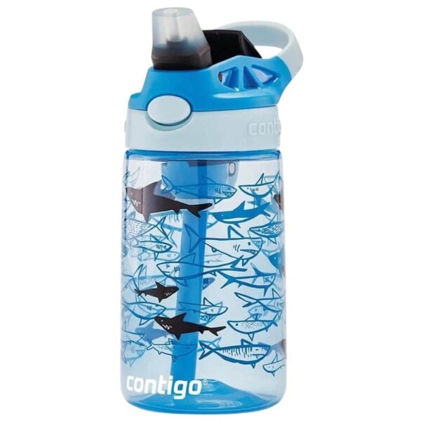 Contigo Gizmo Flip Pro Sharks Tritan Çocuk Suluğu 420 ml Açık Mavi