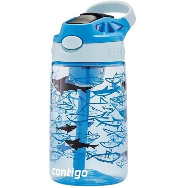 Contigo Gizmo Flip Pro Sharks Tritan Çocuk Suluğu 420 ml Açık Mavi