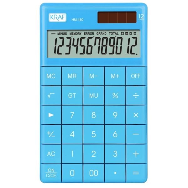 Kraf Hesap Makinesi Masaüstü 12 Hane Hm-180 Bl Mavi