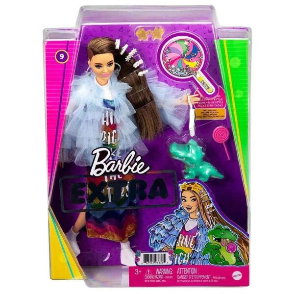 Barbie Extra Renkli Elbiseli Bebek GYJ78
